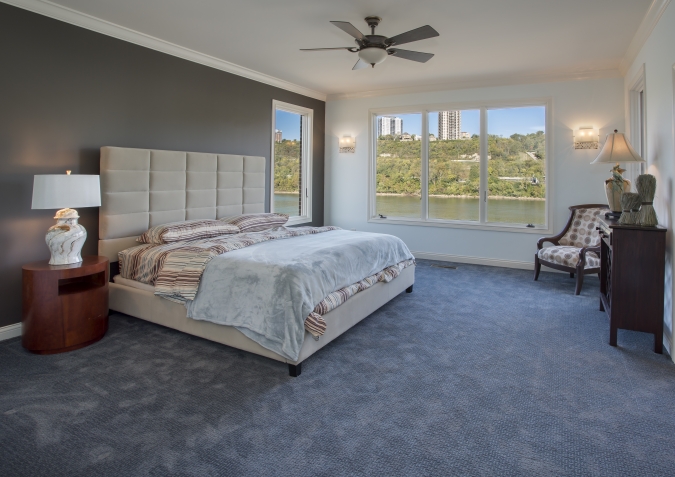 Master bedroom with views of the Ohio River